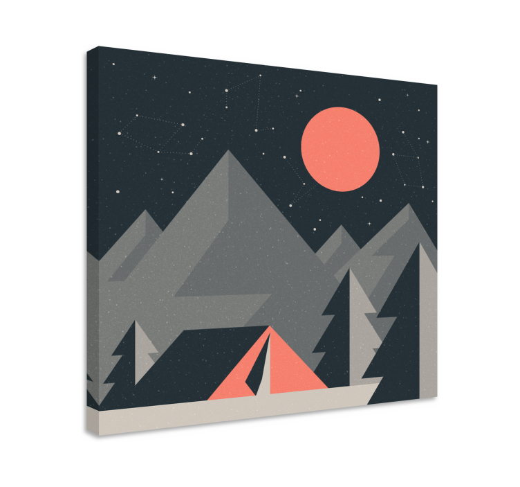 Quadro de paisagem cena de camping na montanha - TenStickers