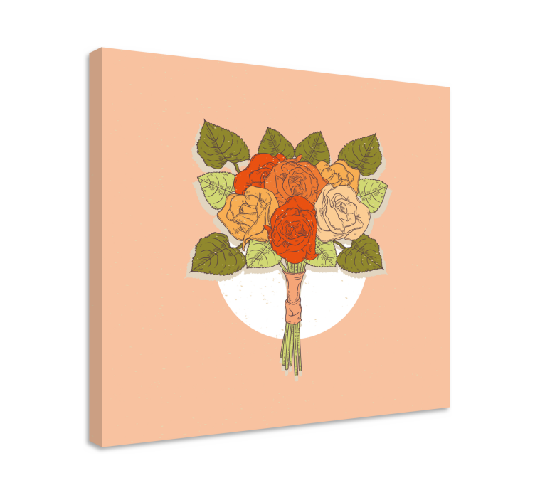 Quadro de flores bouquet de rosas - TenStickers