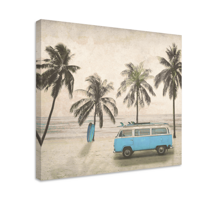 Quadro personalizável furgão surf vintage - TenStickers