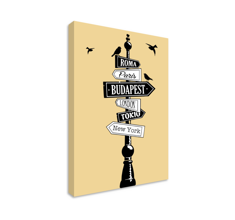 Quartos de cidades placa direcional de cidades - TenStickers