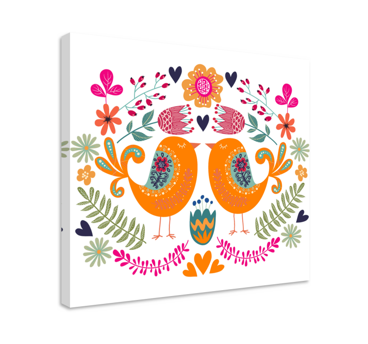 Quadro de flores Pintinhos com flores - TenStickers