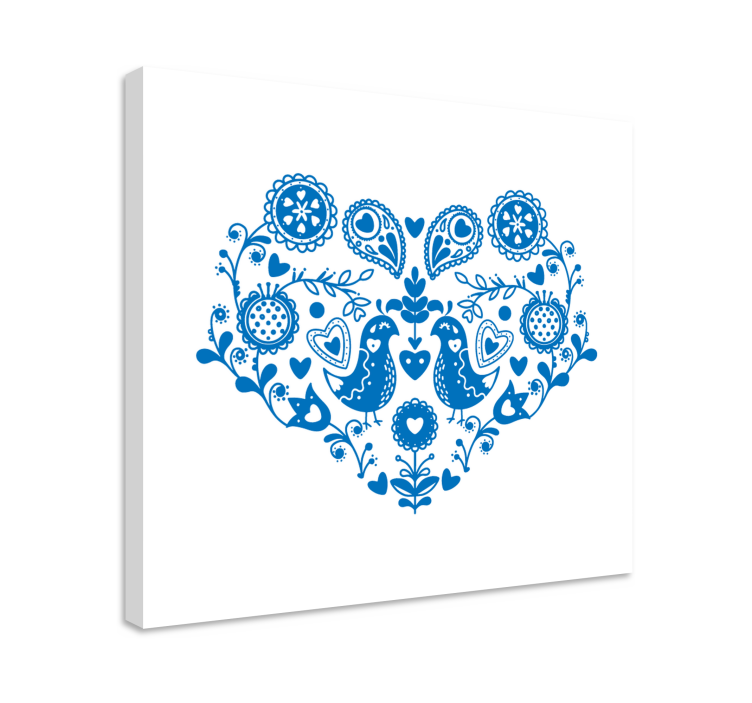 Quadro de flores Formato de coração - TenStickers