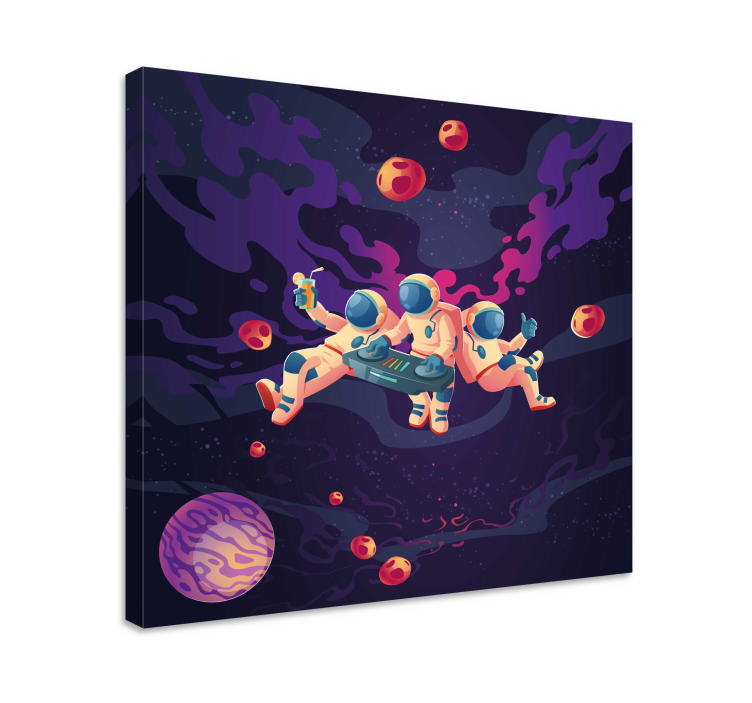 Quadro infantil Interferência de astronautas de desenhos animados - TenStickers