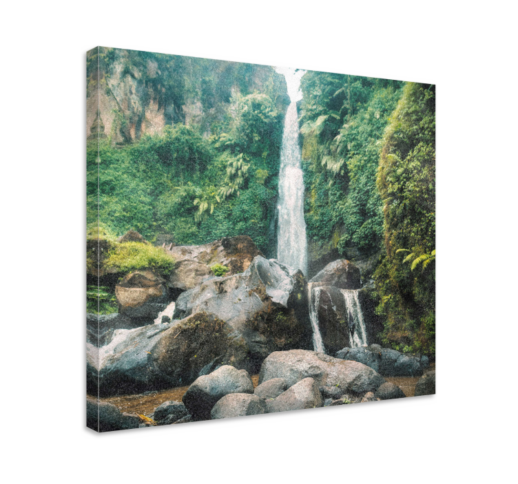 Quadro de paisage Cachoeira caindo em uma rocha - TenStickers