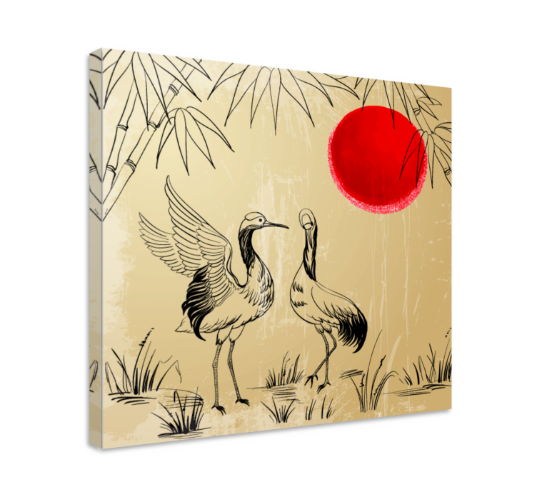 Quadro com mandala gruas e sol - TenStickers