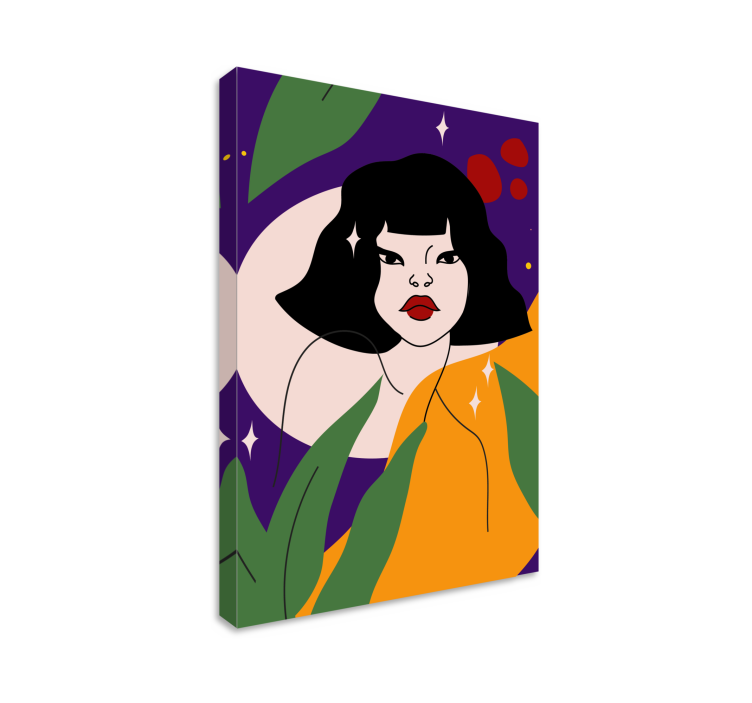 Quadro para quarto Mulher abstrata com plantas - TenStickers