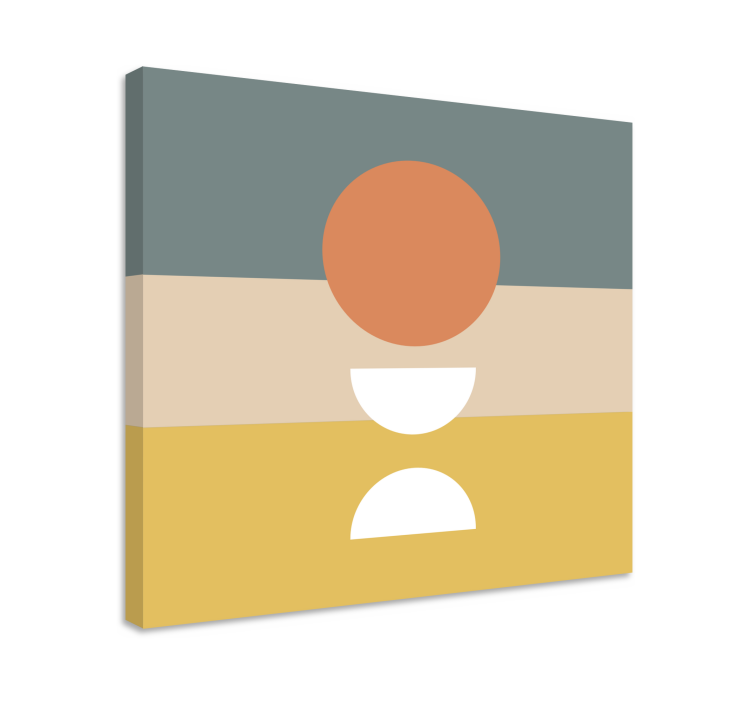 Quadro de figuras geométricas 3 listrado com bandeira circular - TenStickers