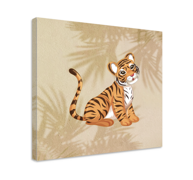 Quadro animais ilustração de tigre fofo - TenStickers