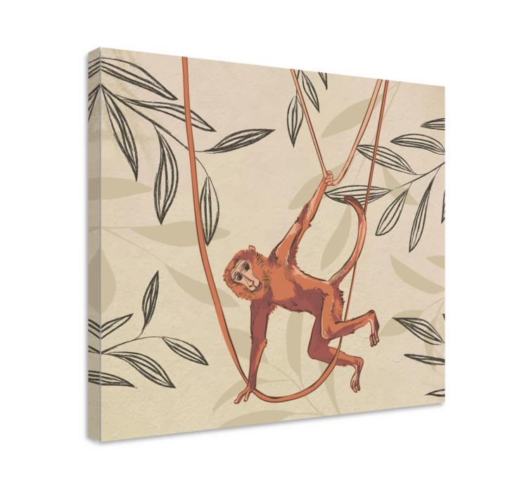 Quadro animais macaco balançando - TenStickers