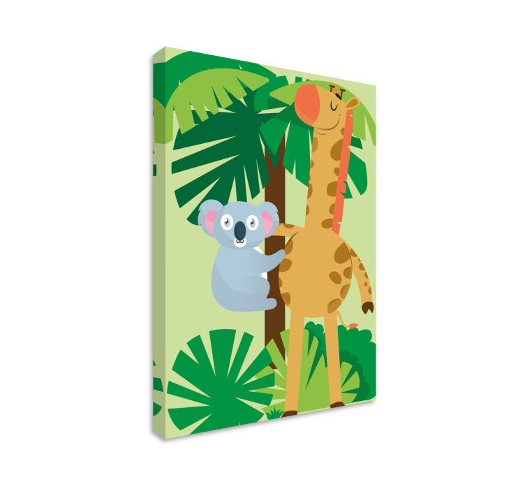 Quadro animais koala e girafa - TenStickers