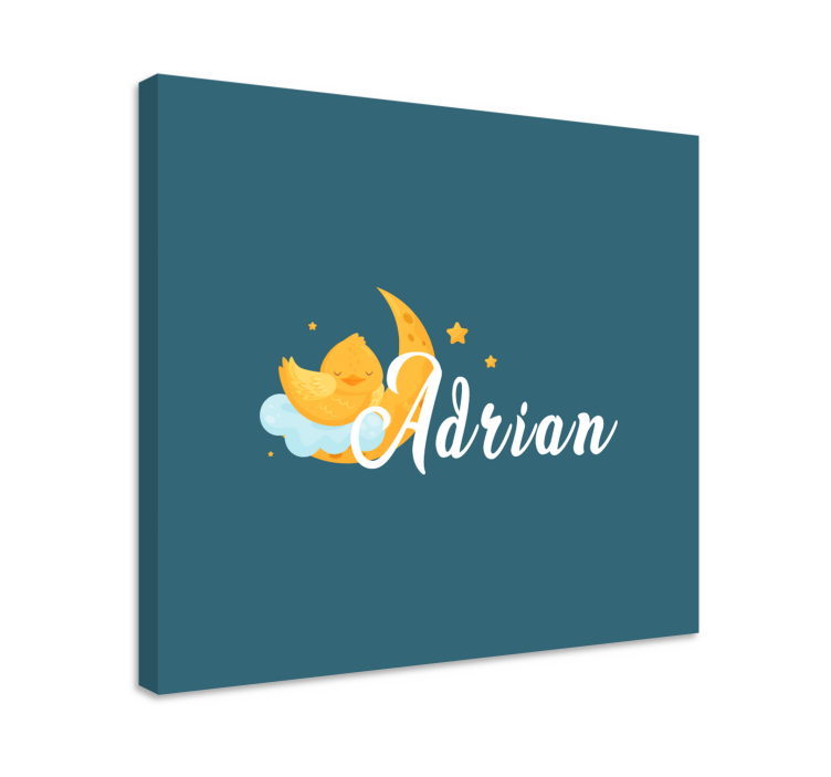 Quadro para bebê lua do pintinho dormindo - TenStickers