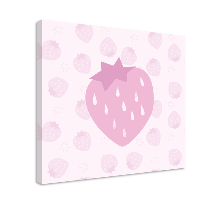 Quadro decorativo de vinícola coração rosa morango - TenStickers