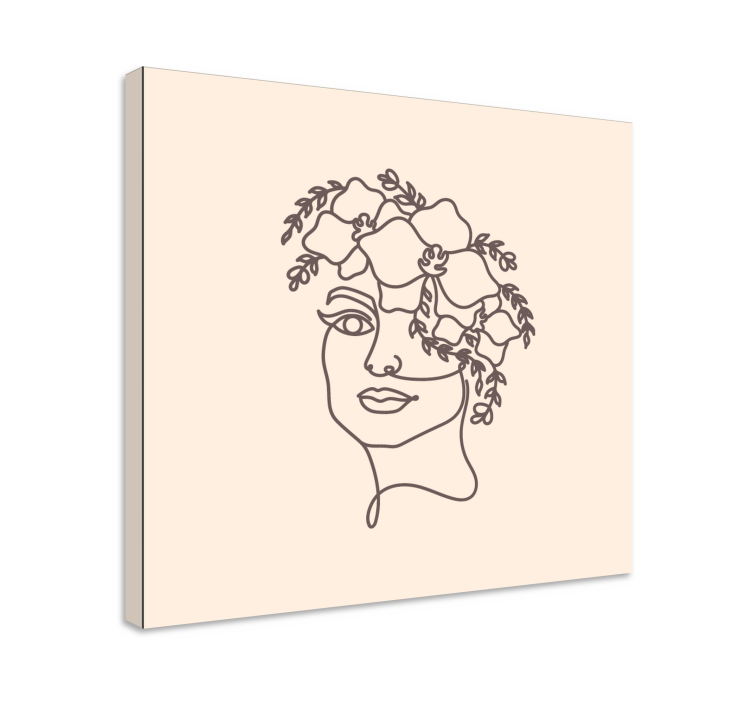 Quadro de flores Silhueta minimalista mulher fofa - TenStickers