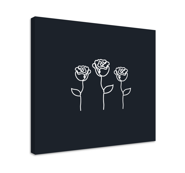 Quadro de flores Linha de ilustração minimalista de rosas - TenStickers