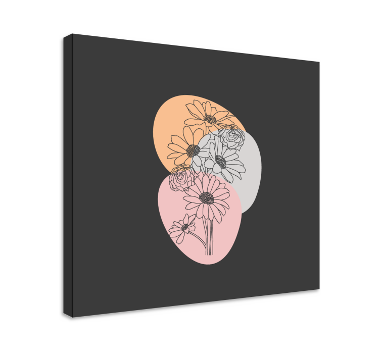 Quadro de flores com formas abstratas florais - TenStickers