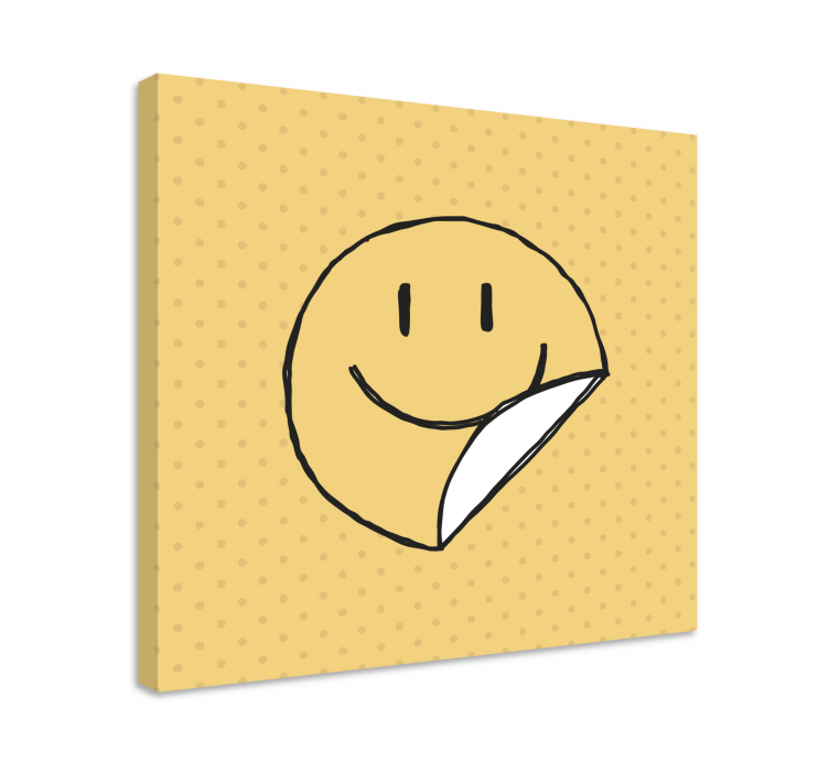 Quadro com o abecedário e emoticon de carinha feliz - TenStickers