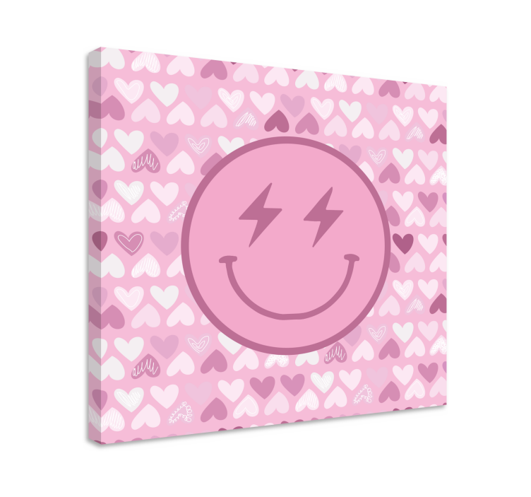 Quadro moderno Rosto sorridente de raio rosa - TenStickers