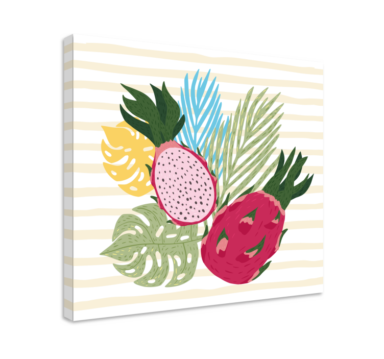 Quadro decorativo de vinícola arranjo de frutas tropicais - TenStickers