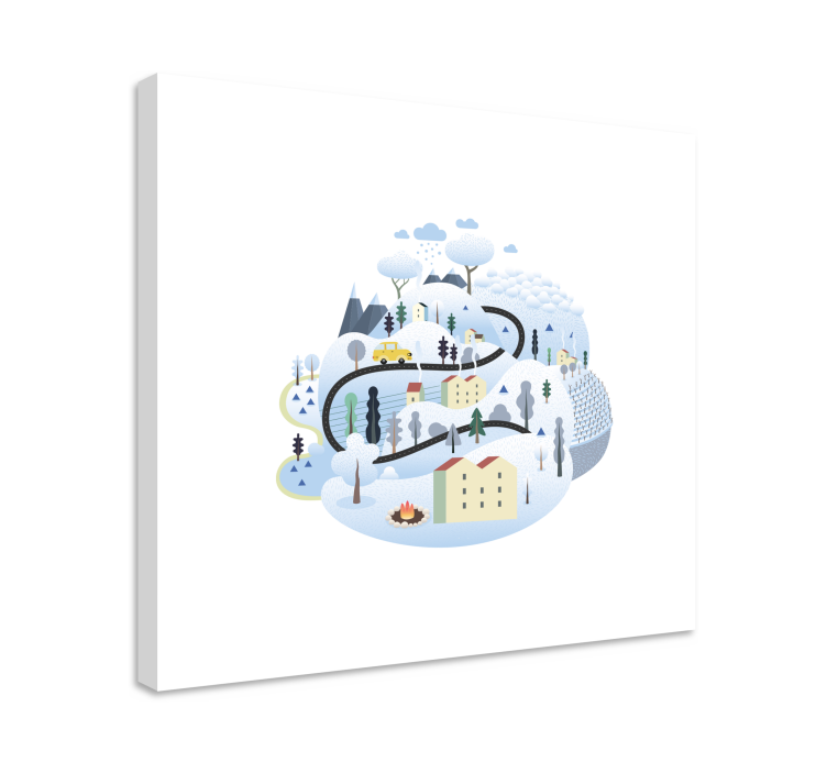 Quartos de cidades rota cênica de inverno - TenStickers