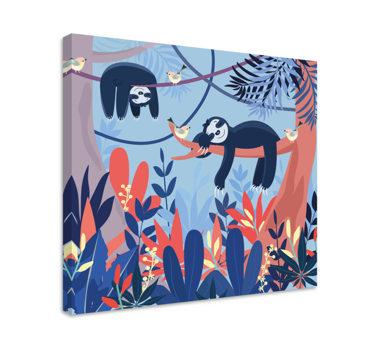 Quadro infantil Animais dormindo na floresta - TenStickers