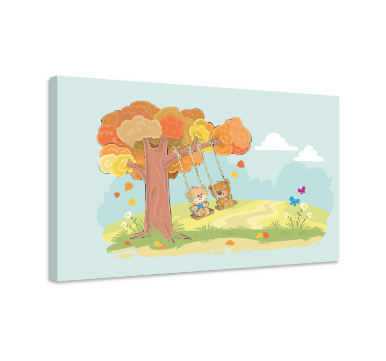 Quadro infantil Ursinhos de pelúcia na floresta - TenStickers