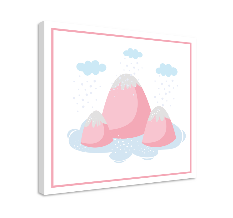 Quadro decorativo elegante cena de montanha rosa - TenStickers