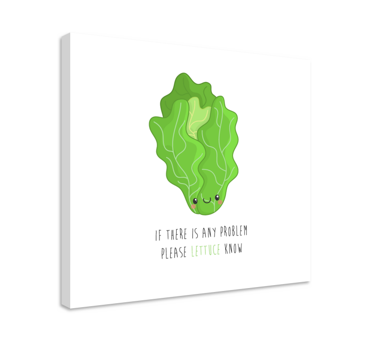 Quadro frase Citação engraçada com alface - TenStickers