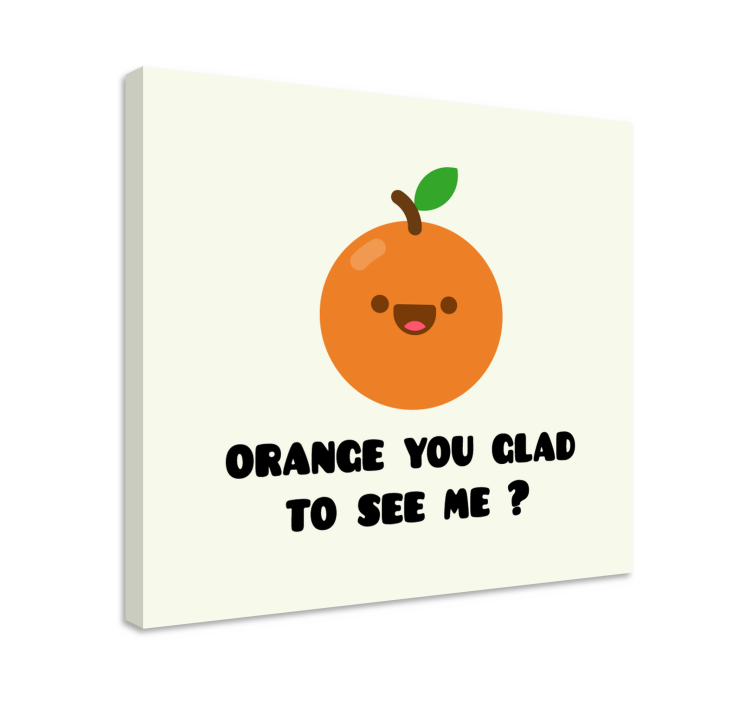 Quadro Decorativo de vinícola personagem laranja alegre - TenStickers