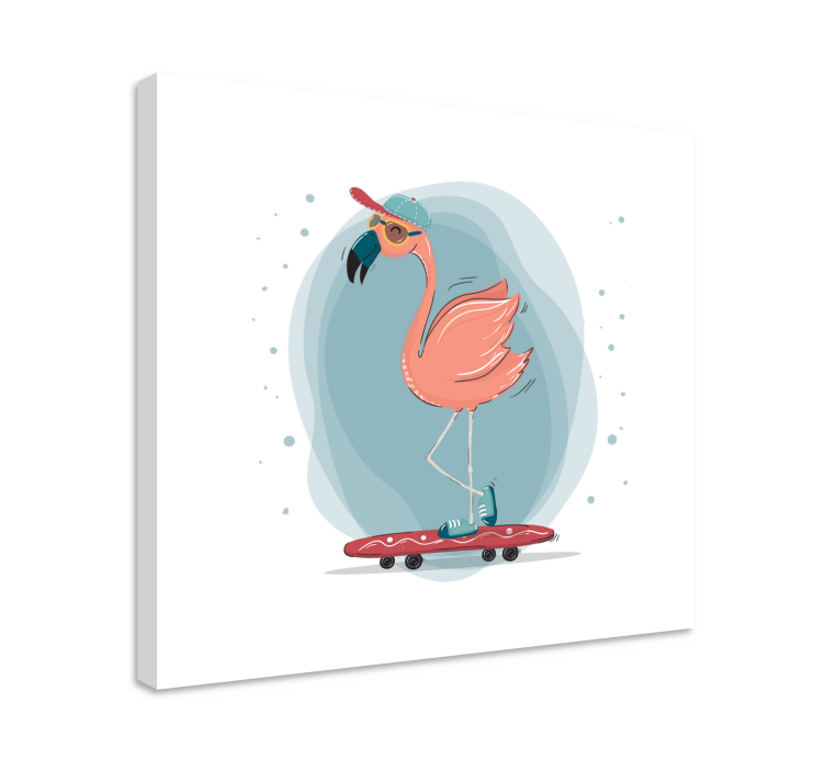 Quadro animais flamingo patinador - TenStickers