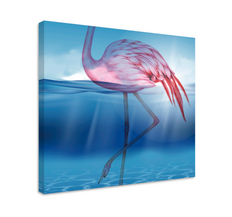 Quadro decorativo para sala Desenho subaquático de flamingo - TenStickers
