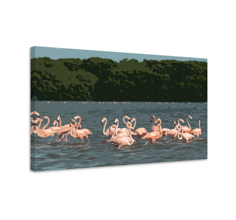Quadro de cães em formação de flamingos - TenStickers