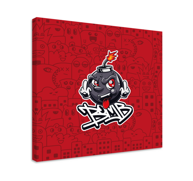 Quadro frase emoji de bomba em cartoon - TenStickers