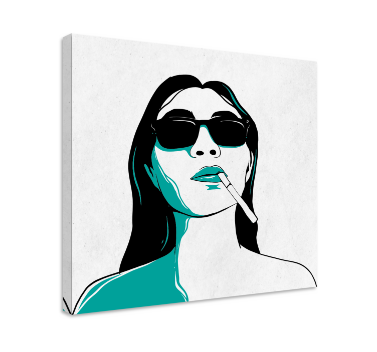 Quadro moderno Rosto de mulher fumando - TenStickers