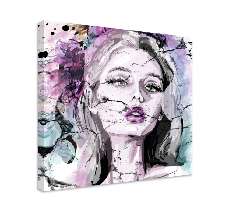 Quadro moderno Rosto de mulher moda colorida - TenStickers