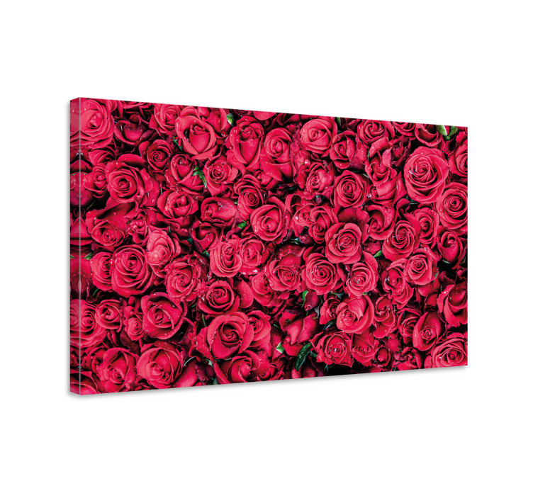 Quadro de flores arranjo de pétalas de rosa - TenStickers