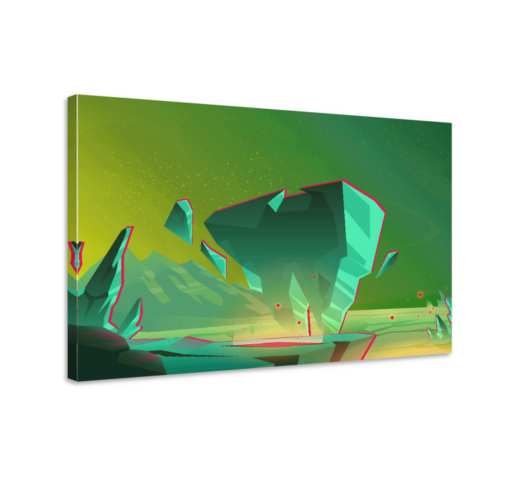 Quadro decorativo moderno elementos de paisagem geométrica - TenStickers