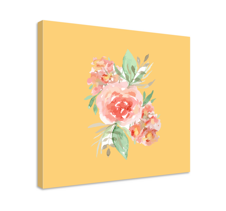 Quadro de flores Pintura vintage rosa amarela - TenStickers