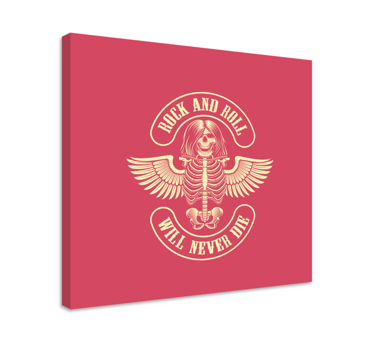 Quadro vintage lenda do rock esqueleto - TenStickers