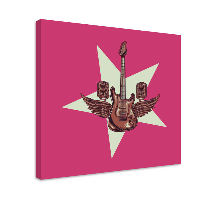Quadro de música asas de guitarra elétrica - TenStickers