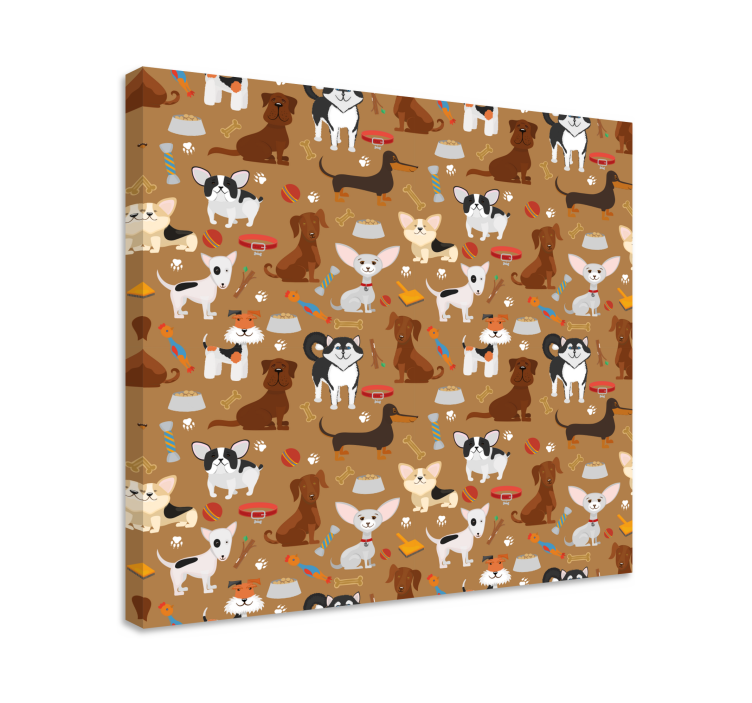 Quadro de cães Padrão diferente de cachorros fofos - TenStickers