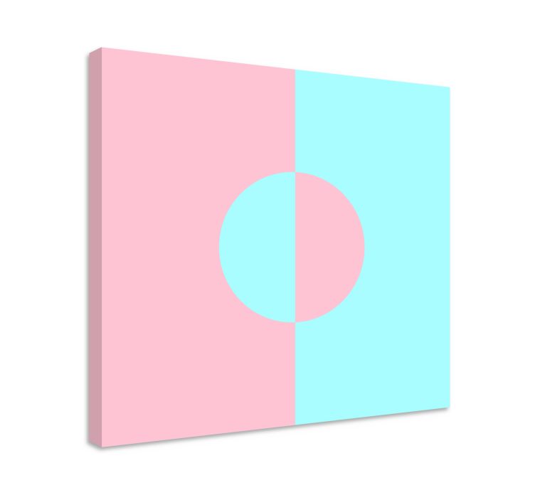 Quadro decorativo para sala Bloco de cor redondo geométrico - TenStickers