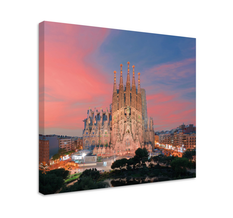 Quadro 3D Vistas para a sagrada família à noite - TenStickers