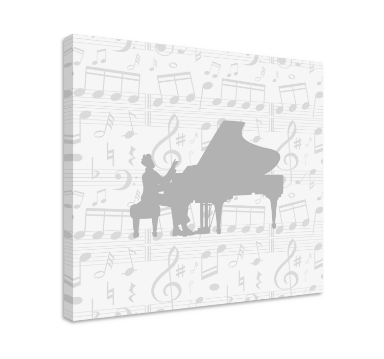 Quadro de música silhueta de melodias de piano - TenStickers