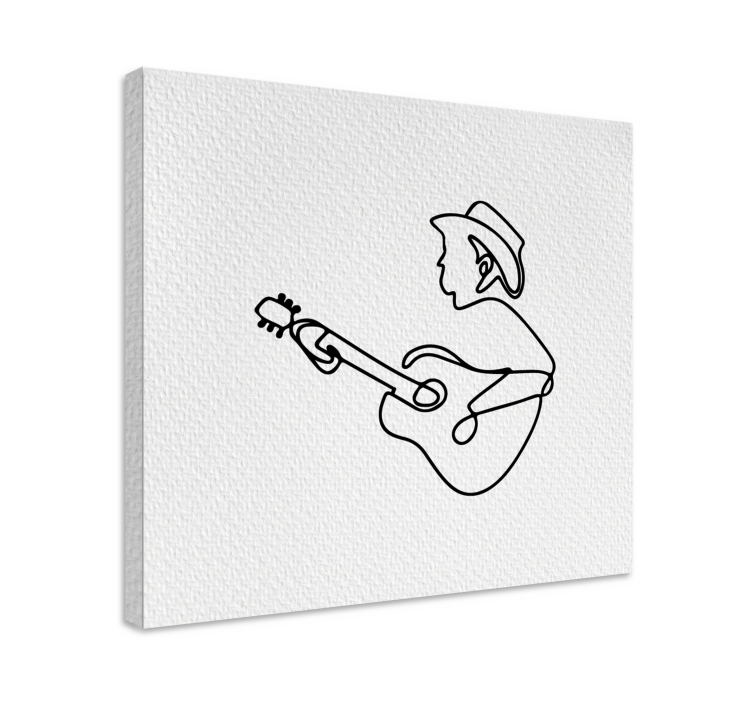 Quadro de música Guitarrista negro minimalista - TenStickers