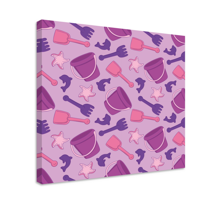 Quadro infantil com padrão de brinquedos de praia - TenStickers