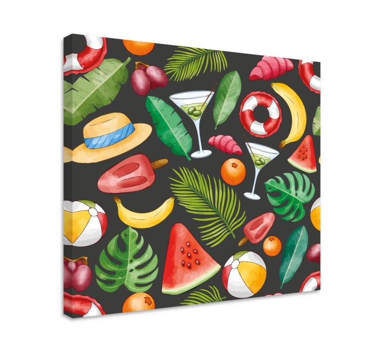 Quadro decorativo de vinícola tema bebidas tropicais - TenStickers