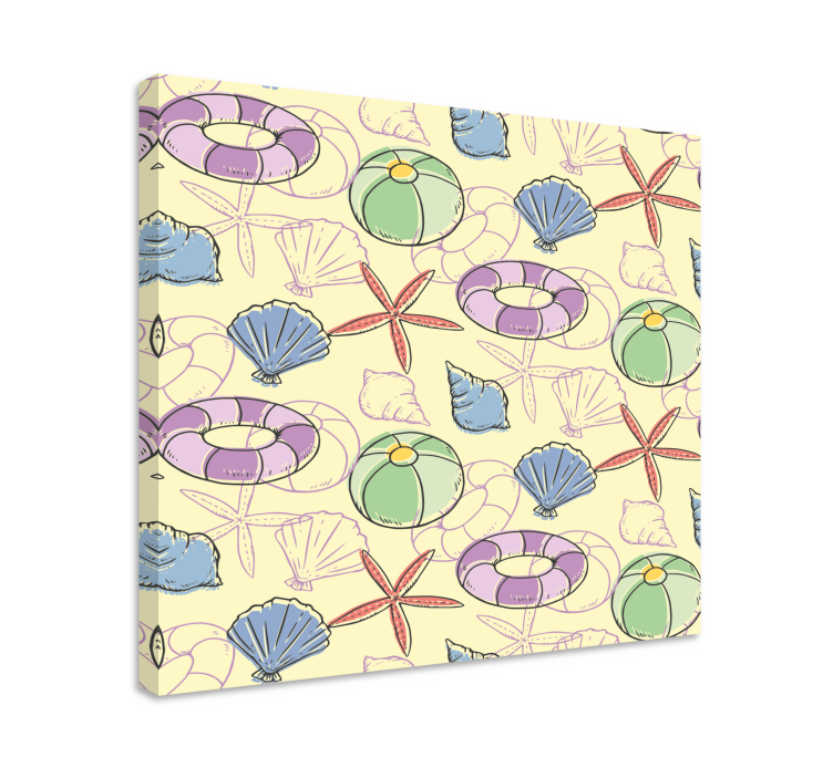 Quadro náutico conchas e boias de salvação - TenStickers