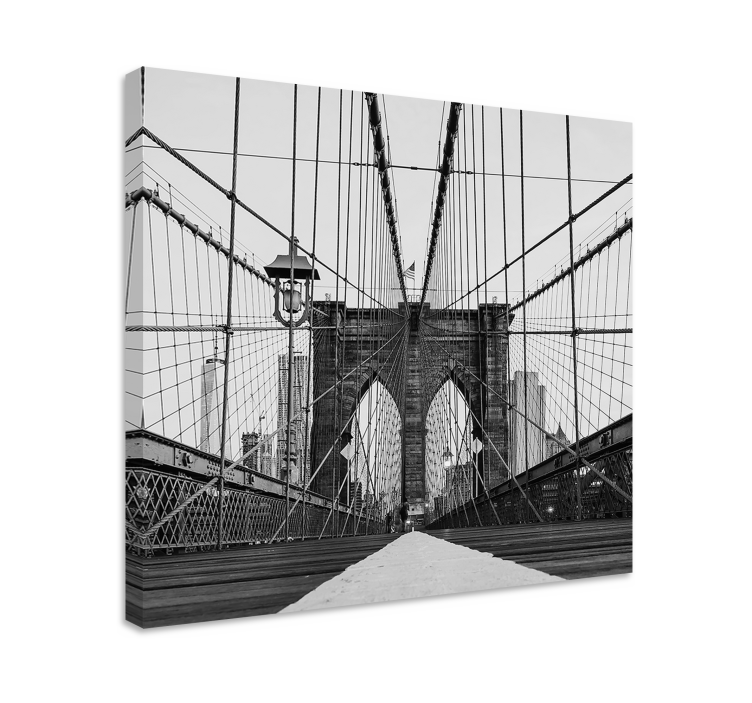 Quadro 3D Ponte do brooklyn preto e branco - TenStickers