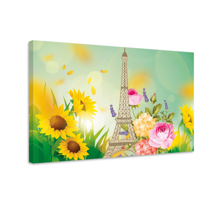 Quadro de flores torre eiffel floral - TenStickers