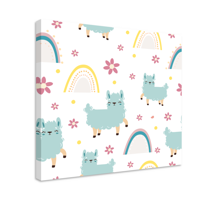 Quadro infantil Padrão engraçado de unicórnios de ovelha - TenStickers